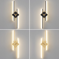 Lampu Dinding Aluminium Modern Minimalis Elegan Putih/Hitam 3000K/4000K/6000K untuk Kamar Tidur / Lampu Dinding Latar Belakang (A6113-2)