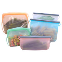 Pochette alimentaire en silicone sans BPA, écologique et personnalisable, sac en silicone de qualité alimentaire, sacs de conservation alimentaire en silicone réutilisables pour le réfrigérateur