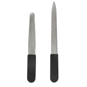High Quality Double- Sided Black Silicone Handle Nail File Sand Plating Square Emery Board Nail Tools with Custom Logo