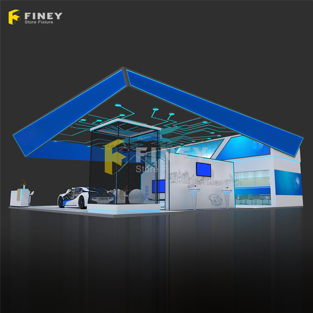 Customized Modern Trade Show Displays Decoration Mall Kiosk Design One-stop Service Pop up Displays Show Display Trade