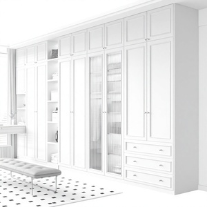 Venta Directa de Fábrica, Armario Moderno Minimalista Nórdico Multifuncional Personalizado, Armario de Madera Maciza para Dormitorio, Sala de Estar, Armario Grande - Product Image 4
