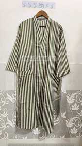 Bata Kimono de Algodón Estampada a Mano Verde para Mujer, Ligera, para Descansar, Playa y Hogar - Product Image 4