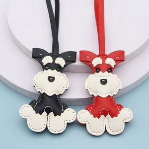 Hot Selling PU Leather Dog Pendant Luxury Designer Schnauzer Puppy Keychain Cartoon Animal Shape Pendant Dog <b>Bag</b> <b>Charm</b> - Product Image 4