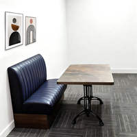 Ensemble de canapés personnalisés pour café et restaurant de restauration rapide, banquette en cuir bleu, mobilier de restaurant