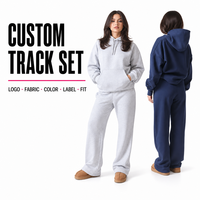 Ensemble de survêtement en molleton de coton 400 g/m² pour femme, coupe oversize, comprenant un sweat à capuche et un pantalon de jogging, personnalisable, style streetwear, fabrication OEM ODM