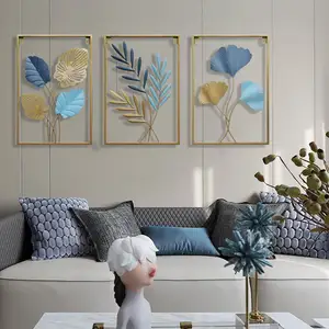 Flower Home Accent Wall Hanging Art Diy Metal for Nature Home Decoration & Kitchen Gifts Golden Brown Gold Decorative Nordic