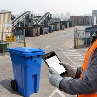 PDA robuste pour la gestion des déchets, Android 14, IP67, scanner RFID LF HDX 125K/134.2K pour l'identification des poubelles et l'enregistrement des collectes