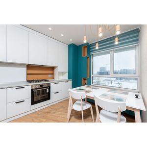 Gabinetes de Cocina <span class=keywords><strong>Prima</strong></span> con Cuerpo de Madera Sólida <span class=keywords><strong>Natural</strong></span> Pintada, Acabado con Pintura Ecológica <span class=keywords><strong>y</strong></span> Encimera de Piedra - Product Image 2