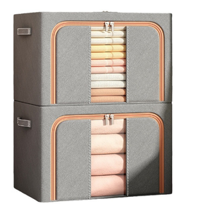 2025 hot-bán vải màu rắn có thể gập lại hộp lưu trữ nhỏ-công suất lớn khung thép cho quần áo gấp và sắp xếp - Product Image 2