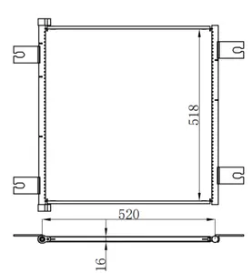 VENTA DIRECTA DE FÁBRICA tamaño de alta calidad 520mm * 518mm * 16mm auto y coche A/C condensador aire acondicionado parte OEM No.1629115