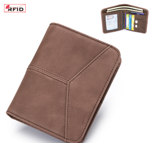 Wholesale High Quality Business New RFID Men's Wallet Genuine Cowleather Retro Vertical <b>Card</b> Slots Trifold Wallet with <b>SIM</b> <b>Card</b> - Product Image 6