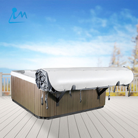 Immer Modern Luxury Spa de jardin extérieur 6 places en alliage d'aluminium noir, étanche, antirouille, résistant au froid, réglable manuellement