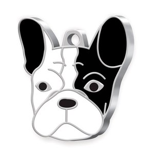 Medaglietta per Cani Bulldog Francese Bianco e Nero, Charm per Collare - Product Image 1