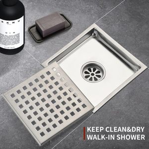 <span class=keywords><strong>Grille</strong></span> de douche carrée en acier inoxydable 304 au design moderne, brossée, amovible, <span class=keywords><strong>avec</strong></span> base en <span class=keywords><strong>PVC</strong></span>, filtre à cheveux, écologique, pour hôtel - Product Image 3