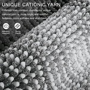 Tapis de bain ultra doux antidérapant en chenille de polyester, 1 pièce, absorbant, adapté aux animaux domestiques, tapis de bain rembourré en peluche pour la maison - Product Image 2