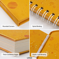 Cuaderno Espiral Personalizado para Niños, Tapa Dura, Encuadernación Metálica, Diseño de Dibujos Animados, Impresión a Color, Apertura Plana de 180°