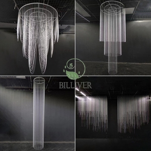 Decorazione per tenda con perline in acrilico per matrimonio soffitto sospeso hotel <span class=keywords><strong>sala</strong></span> per banchetti con tenda ad anello finita decorazione di sfondo - Product Image 6