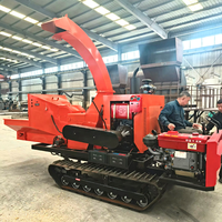 Grande capacité 5 T/H 6145(102HP) Machine de broyeur d'arbre de déchiqueteuse de branche de chenille pour le bois