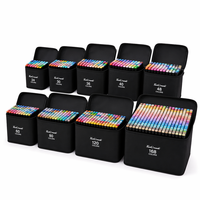 Marqueurs d'art à double pointe à l'alcool de haute qualité, 48 couleurs, ensemble de stylos professionnels pour le dessin, pour enfants, coloriage, fournitures scolaires, cadeau