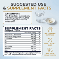 Capsules de supplément cérébral Magtein L-Thréonate de magnésium à marque privée, fabriquées selon les normes US cGMP, pour la concentration, la clarté mentale et la concentration.