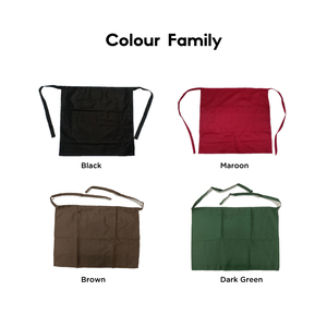 Delantal de babero de medio cuerpo sin mangas Unisex de primera calidad, 2 bolsillos, diseño de cintura, poliéster tejido suave, Simple para limpieza de cocina - Product Image 5