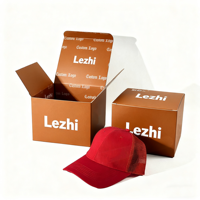 Petites boîtes d'expédition en papier plastique de forme trapézoïdale de luxe avec logo personnalisé pour chapeaux casquettes de baseball Boîte d'emballage de stockage