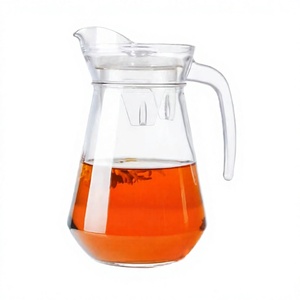 Carafe en verre de 1,3 L avec couvercle et poignée en verre, design classique pour thé glacé, eau froide, jus, usage domestique - Product Image 3