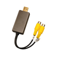 Adaptateur de sortie vidéo USB vers Cvbs vers câble d'interface RCA Entrée USB Sortie vidéo 2 ports vers accessoires d'autoradio Lecteur TV Android