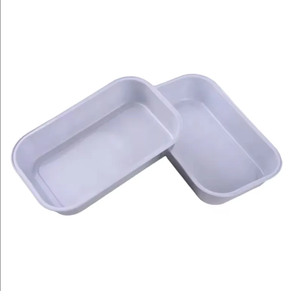 Contenitore monouso in alluminio rettangolare per la cottura del lunch box con coperchio