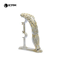 Tringle à rideaux double en bois KYOK, style antique, avec support décoratif en forme de boule, à enrouler autour
