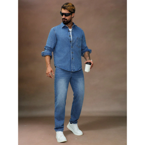 Set Casual da Uomo Due Pezzi: <span class=keywords><strong>Polo</strong></span> Sportiva Slim Fit e <span class=keywords><strong>Jeans</strong></span> Dritti Rilassati, Abbigliamento Streetwear Coordinato - Product Image 3