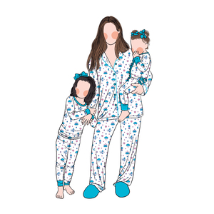 Nueva Llegada, Pijamas Transpirables de Bambú para Mamá e Hija, Estampado Personalizado, Pijamas para Bebés, Niños y Mujeres, Conjunto de 2 Piezas de Bambú - Product Image 2