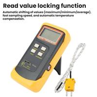 Wholesale Dual-Channel Industrial Thermometer with Clamp Contact Probes High-Accuracy Digital Temperature Meter with LCD Display