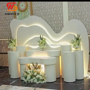 Arche en PVC de haute qualité pour mariage, toile de fond incurvée, vague blanche, LED, avec nouveau design créatif - Product Image 3