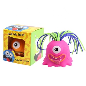 Jouet à presser en gros : Monstre en caoutchouc drôle qui crie, anti-stress, avec cheveux à tirer, pour enfants et adultes, cadeau farfelu de vacances - Product Image 1