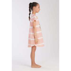 Vestido de dormir tipo túnica ovalado para niñas, de manga corta y con cuello, en tallas 3-4/9-10 - Product Image 1