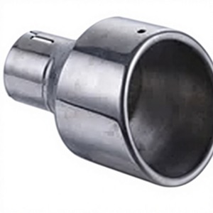 Punta de escape de acero inoxidable con entrada de 2.1 pulgadas y salida ensanchada de 4 pulgadas, corte <span class=keywords><strong>en</strong></span> ángulo, pulido espejo, borde enrollado, universal, con abrazadera para silenciador - Product Image 2