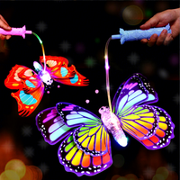 Jouets papillons LED portatifs, ailes lumineuses clignotantes avec musique, bâton lumineux portable, cadeaux pour enfants