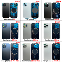 Verre arrière avec anneau magnétique préinstallé pour iPhone 16 15 14 Plus Pro Max, coque arrière, châssis, cadre, plaque métallique