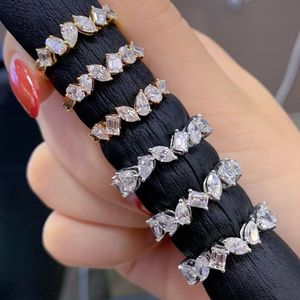 Anillos de Eternidad y Anillos de Compromiso con Diamantes Cultivados en Laboratorio (Lujo Único) Oro Sólido de 18K, <span class=keywords><strong>Regalo</strong></span> de <span class=keywords><strong>Boda</strong></span> Moderno - Product Image 3