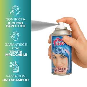 Spray Colorante per Capelli Party Fun 100ml Blu, Tinta Temporanea per Uso Festivo - Product Image 4