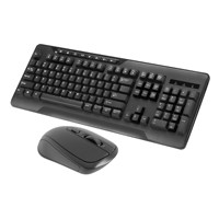 OEM ODM Kustom Keyboard dan Mouse Combo Nirkabel 2.4G 104-Tombol dengan Tombol Fungsi Multimedia untuk Penggunaan Kantor PC