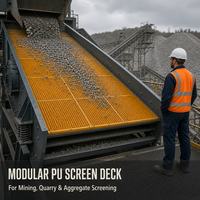 Panneau tamis en polyuréthane pour la déshydratation des agrégats de charbon, plaque tamis modulaire en PU à trous ronds, résistant à l'abrasion, fournisseur