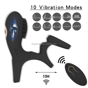 Man Nuo OEM ODM Hochwertiger Silikon Wasserdichter Vibrierender Penisring für Männer zur Verzögerung der Ejakulation 10-Frequenz-Vibration USB - Product Image 1
