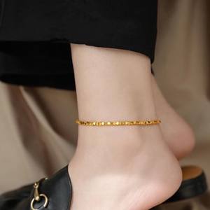 NYY - Abalorios Cuadrados de Acero Inoxidable con Baño de Oro PVD de 18K, Resistentes al Deslustre, para Pulseras de Tobillo DIY para Mujer - Product Image 2