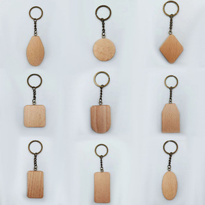 Custom Engraving Wood Handmade Blank Logo Key Chain Personalized Gifts Walnut Rectangle WoodKeychain