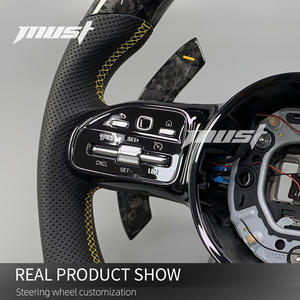 Pour Mercedes-Benz <span class=keywords><strong>2015</strong></span>-2021 Volant personnalisé en fibre de carbone avec LED W205 C300 E260 E300 S400 <span class=keywords><strong>G350</strong></span> GLA 43 GT AMG GLB GLC SL - Product Image 4