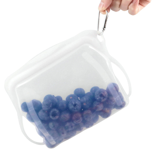 Sac de conservation alimentaire en silicone réutilisable de 500 ml, sans BPA, compatible micro-ondes, avec fermeture éclair, à fond plat - Product Image 5