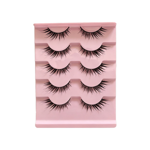 5 paires <span class=keywords><strong>de</strong></span> faux cils demi-bande faits à la main, légers <span class=keywords><strong>et</strong></span> naturels, pour marque privée, cils courts, fournitures en gros - Product Image 5