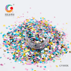 New Design Round Mix Glitter Factory Wholesale Bulk Polyester Chunky Glitter Crafts Nail Art Decoration Glitter Powder